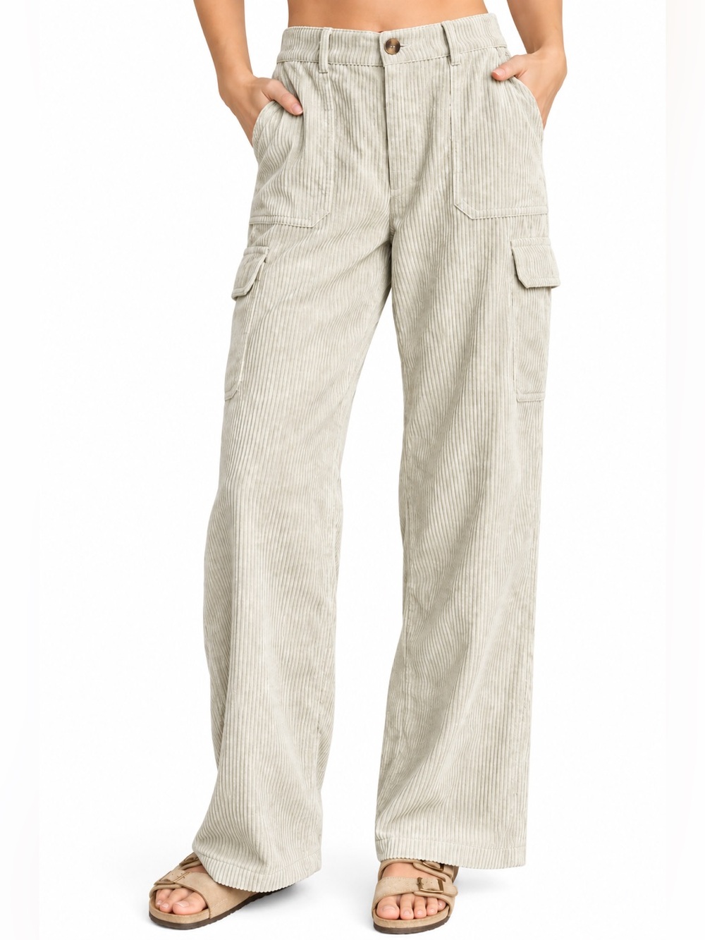 Buckle Corduroy Pants